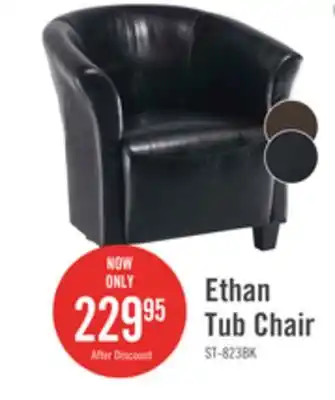 The Brick Ethan 31 Faux Leather tub-Style Accent Chair with Wood Legs - Black offer