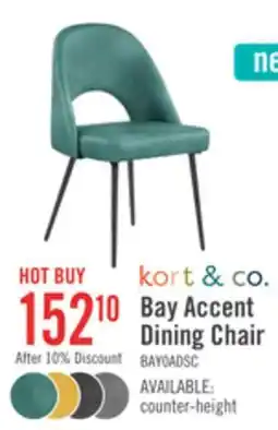 The Brick Kort & Co. Bay Dining Chair with Vegan Leather Fabric, Metal - Aqua offer