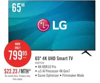 The Brick LG 65 4K UHD HDR10+ HGiG 60Hz webOS Smart TV (65UT7570PUB) offer