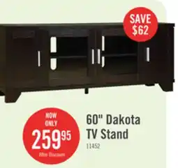 The Brick Dakota 60 TV Stand with Storage and Cable Management for TVs up to 65- Espresso offer