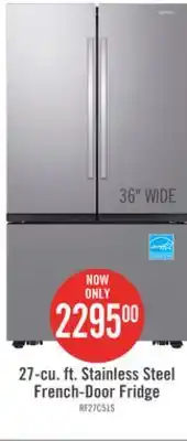 The Brick Samsung 36 27 Cu. Ft. SpaceMax Counter-Depth Refrigerator - Stainless Steel - RF27CG5100SRAA offer