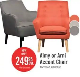 The Brick Aimy 28 Linen Look Fabric Accent Chair with Cylindrical Wood Legs - Dark Grey offer