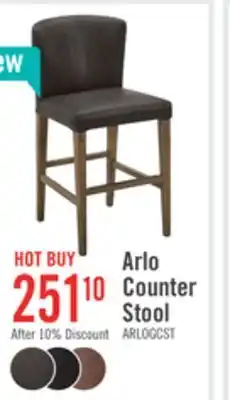 The Brick Arlo Counter-Height Stool with Vegan Leather Fabric - Charcoal offer