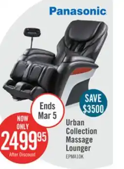 The Brick Panasonic Urban Collection 48.1 High-Quality Synthetic Leather Massage Power Reclining Chair - Black offer