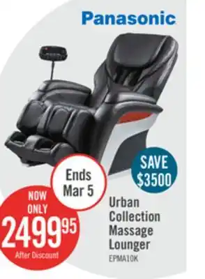 The Brick Panasonic Urban Collection 48.1 High-Quality Synthetic Leather Massage Power Reclining Chair - Black offer