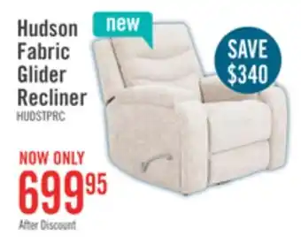 The Brick Hudson 40 Chenille Fabric Glider Reclining Chair with Dual Cupholders - Taupe offer