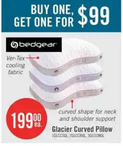 The Brick BEDGEAR Glacier Cuddle Curve 1.0 Pillow - Stomach Sleeper offer