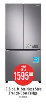 The Brick Samsung 33 17.5 Cu. Ft. Counter-Depth French-Door Refrigerator - Stainless Steel - RF18A5101SR/AA offer