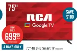 The Brick RCA 75 4K HDR Smart Google TV offer