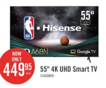 The Brick Hisense 55 4K UHD HDR10 Dolby Vision 60Hz Google Smart TV (55A68N) offer