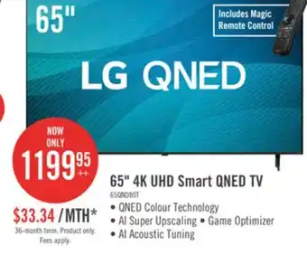 The Brick LG 65 4K Quantum Dot Nanocell HDR10 60Hz Smart TV (65QNED80TUC) offer