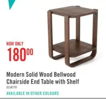 The Brick Umbra Modern Solid Wood Bellwood Chairside End Table with Shelf - Aged Walnut offer