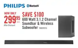 The Brick PHILLIPS 3.1.2 CH Bluetooth Dolby Digital Soundbar with Wireless Subwoofer (TAB8905/37) offer