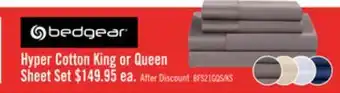 The Brick BEDGEAR Hyper-Cotton 4-Piece Queen Sheet Set - Grey offer