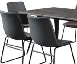 The Brick Amos 7pc Dining Set with Table & 6 Chairs, Metal, 60W - Brown offer