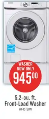 The Brick Samsung 5.2 Cu. Ft. Front-Load Washer - White - Stackable - WF45T6000AW/A5 offer