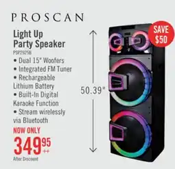 The Brick Proscan 2 x 15 120W Light Up Party Speaker with Bluetooth and Microphone offer