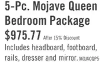 The Brick Mojave 5pc Bedroom Set with Bed, Dresser & Mirror, Rustic, Brown - Queen Size offer