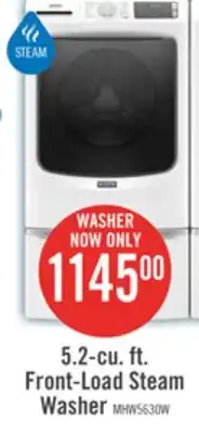 The Brick Maytag 5.2 Cu. Ft. Front-Load High-Efficiency Steam Washer - White - Stackable - MHW5630HW offer