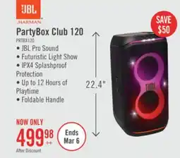 The Brick JBL PartyBox Club 120 160W JBL Pro Sound Wireless Party Speaker (JBLPBCLUB120AM) offer