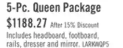 The Brick Lark 5pc Bedroom Set with Panel Bed, Dresser & Mirror, Rustic White - Queen Size offer