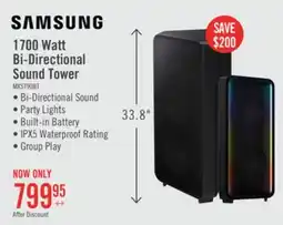 The Brick SAMSUNG 1700W Bi-Directional Wireless IPX5 Water Resistant Party Speaker (MX-ST90B/ZC) offer