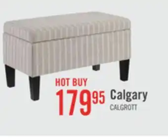 The Brick Calgary 32 Storage Fabric Ottoman - Grey Striped offer