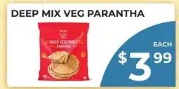 Food World Supermarket DEEP MIX VEG PARANTHA offer