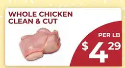 Food World Supermarket WHOLE CHICKEN CLEAN & CUT offer