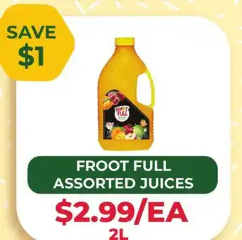 Food World Supermarket FROOT FULL ASSORTED JUICES offer