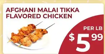 Food World Supermarket AFGHANI MALAI TIKKA FLAVORED CHICKEN offer