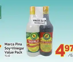 T&T Supermarket MARCA PINA SOY+VINEGAR VALUE PACK, 1LX2 offer