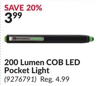 Princess Auto 200 Lumen COB LED Pocket Light offer