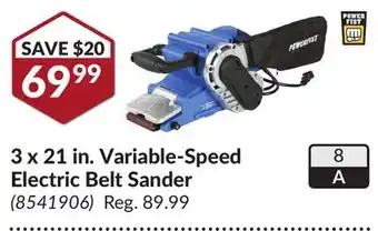 Princess Auto 3 x 21 in. Variable-Speed Electric Belt Sander offer