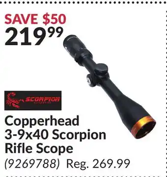 Princess Auto Copperhead 3-9x40 Scorpion Rifle Scope offer