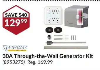 Princess Auto 30A Through-the-Wall Generator Kit offer