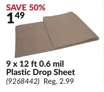 Princess Auto 9 x 12 ft 0.6 mil Plastic Drop Sheet offer