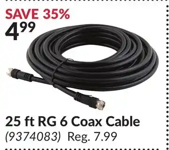 Princess Auto 25 ft RG 6 Coax Cable offer