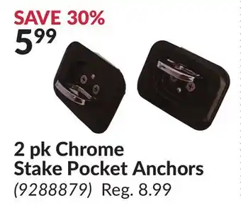 Princess Auto 2 pk Chrome Stake Pocket Anchors offer