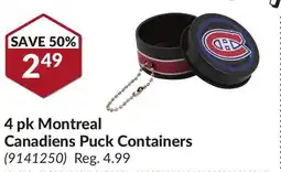 Princess Auto 4 pk Montreal Canadiens Puck Containers offer