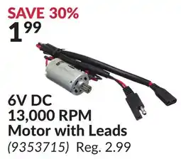 Princess Auto 6V DC 13, 000 RPM Motor with Leads offer