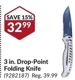 Princess Auto 3 in. Drop-Point Folding Knife offer