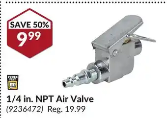 Princess Auto 1/4 in. NPT Air Valve offer