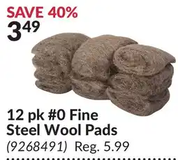 Princess Auto 12 pk #0 Fine Steel Wool Pads offer