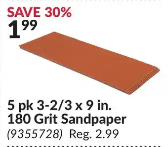 Princess Auto 3-2/3 x 9 in. 180 Grit Sandpaper offer