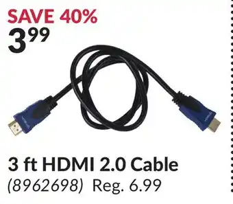 Princess Auto 3 ft HDMI 2.0 Cable offer