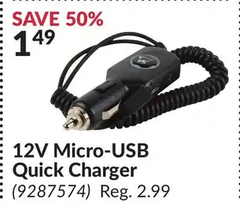 Princess Auto 12V Micro-USB Quick Charger offer