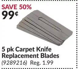 Princess Auto 5 pk Carpet Knife Replacement Blades offer