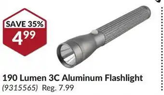 Princess Auto 190 Lumen 3C Aluminum Flashlight offer