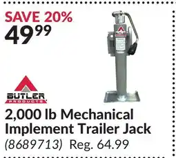 Princess Auto 2, 000 lb Mechanical Implement Trailer Jack offer